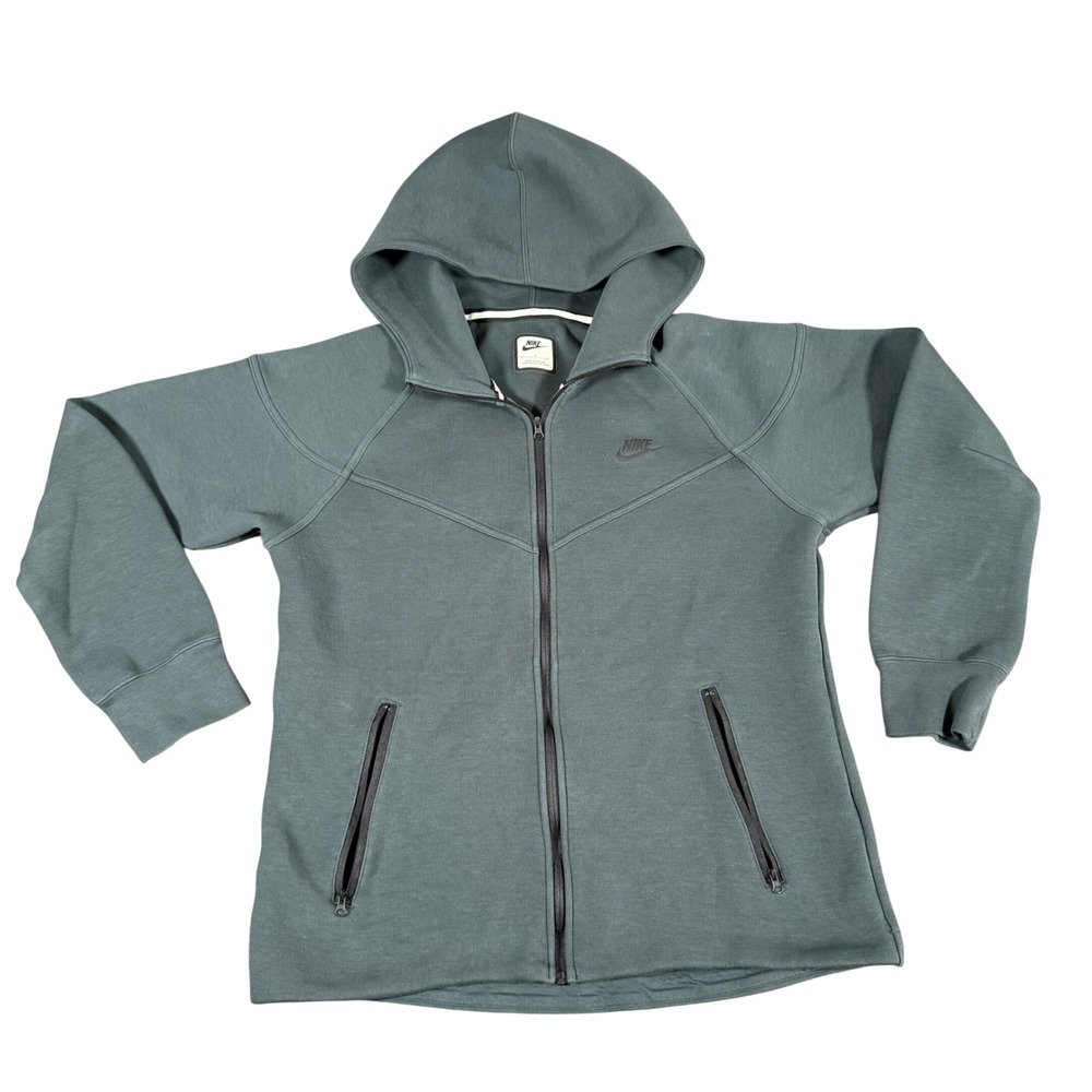 Nike Tech Fleece Windrunner Full Zip Hoodie Women Large Seaweed Green FB8338-390